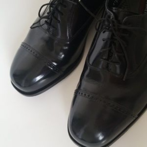 Florsheim black cap toe men's shoes size 9.5 -A2 - Picture 2 of 8